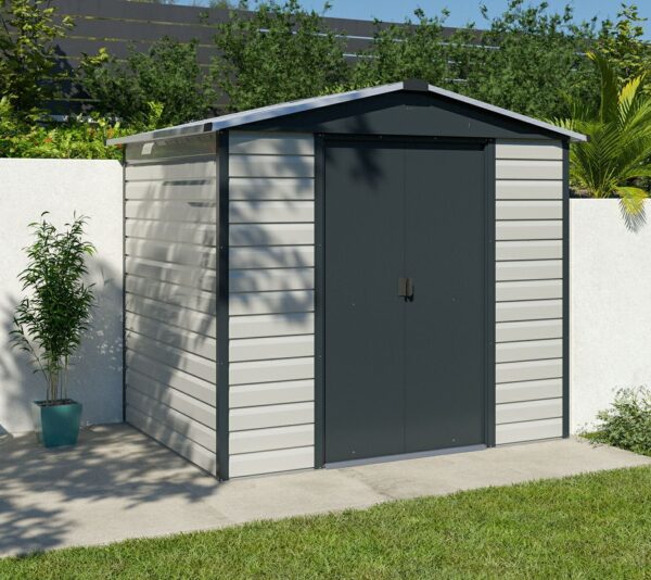 Yardmaster 8' x 6'6" Shiplap Apex Metal Shed - Anthracite