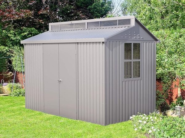 Duramax 10x6 Aluminium Metal Shed with Skylight and Foundation Grid