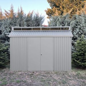 Duramax 10x8 Aluminium Metal Shed with Skylight and Foundation Grid
