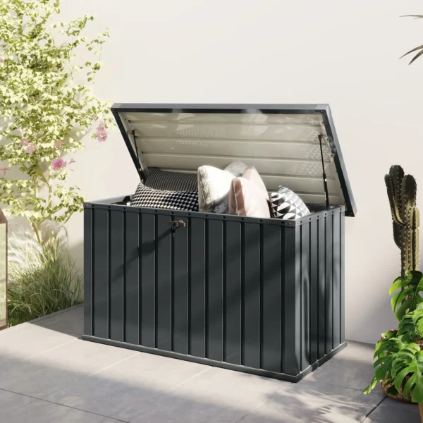 Outsunny Galvanised Metal Garden 400 Litre Garden Storage Box - Image 4