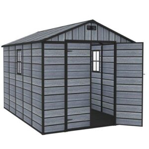Pro-Tect 8'x10' Plastic Garden Shed with Integral Floor - Wood Grain