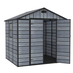 Pro-Tect 8'x6' Plastic Garden Shed with Integral Floor - Wood Grain