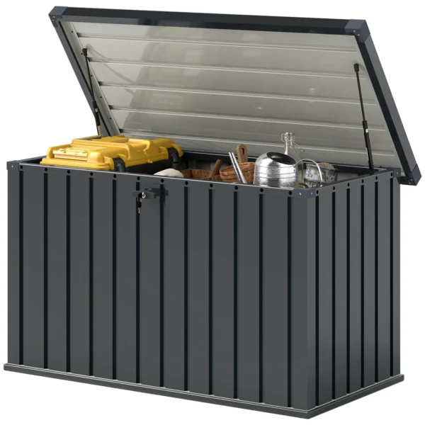Outsunny Galvanised Metal Garden 400 Litre Garden Storage Box - Image 7