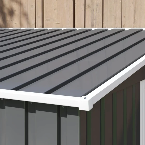 Outsunny 5ft x 7ft Lean To Metal Garden Shed -  Dark Grey - Image 11