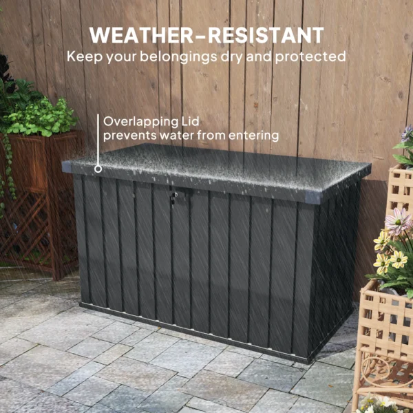 Outsunny Galvanised Metal Garden 400 Litre Garden Storage Box - Image 10