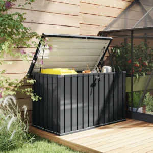 Outsunny Galvanised Metal Garden 400 Litre Garden Storage Box