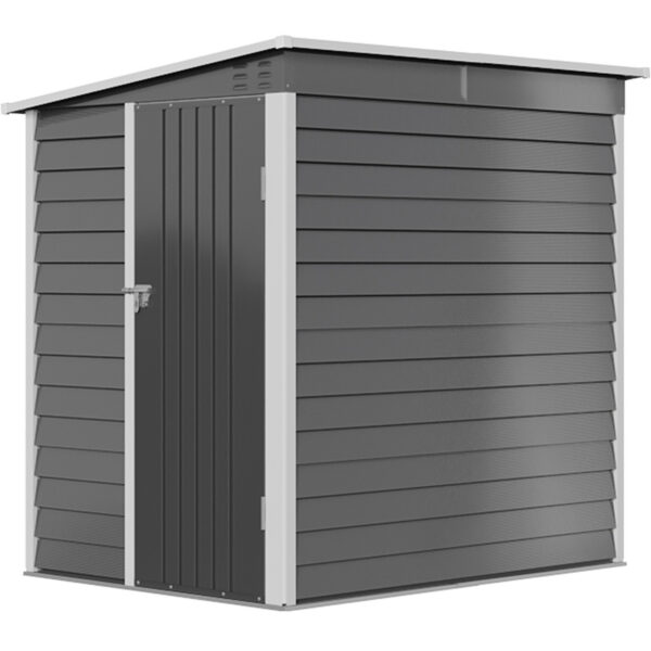 Living and Home 4'x6' Lean To Metal Shed - Grey - Image 2
