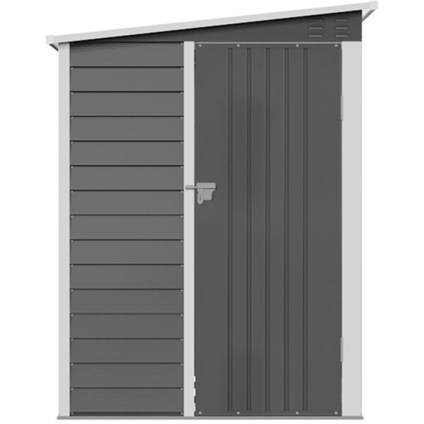 Living and Home 4'x6' Lean To Metal Shed - Grey - Image 5