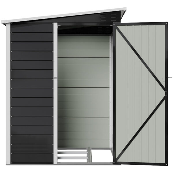 Living and Home 4'x6' Lean To Metal Shed - Anthracite - Image 9