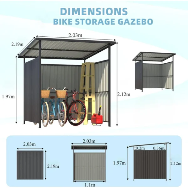 Pro-Tect 6'x7' Metal Lean to Hardtop Canopy - Dark Grey - Image 5