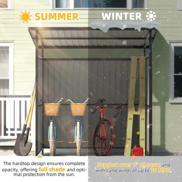Pro-Tect 6'x7' Metal Lean to Hardtop Canopy - Dark Grey - Image 3