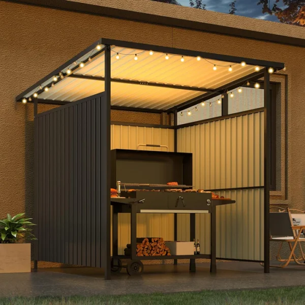 Pro-Tect 6'x7' Metal Lean to Hardtop Canopy - Dark Grey - Image 8