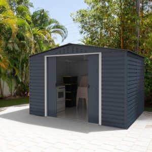 Duramax 10x8 Alpine Metal Apex Garden Shed - Antharcite (Arriving Mid 2026)