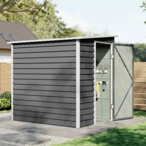 Living and Home 4'x6' Lean To Metal Shed - Grey