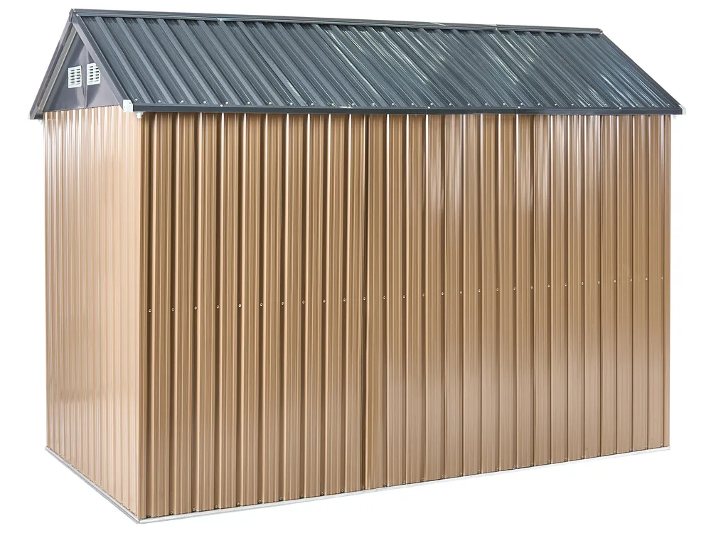 Pro-Tect Nocciano 10'x7' Double Hinged Metal Shed - Warm Brown Grey - Image 8
