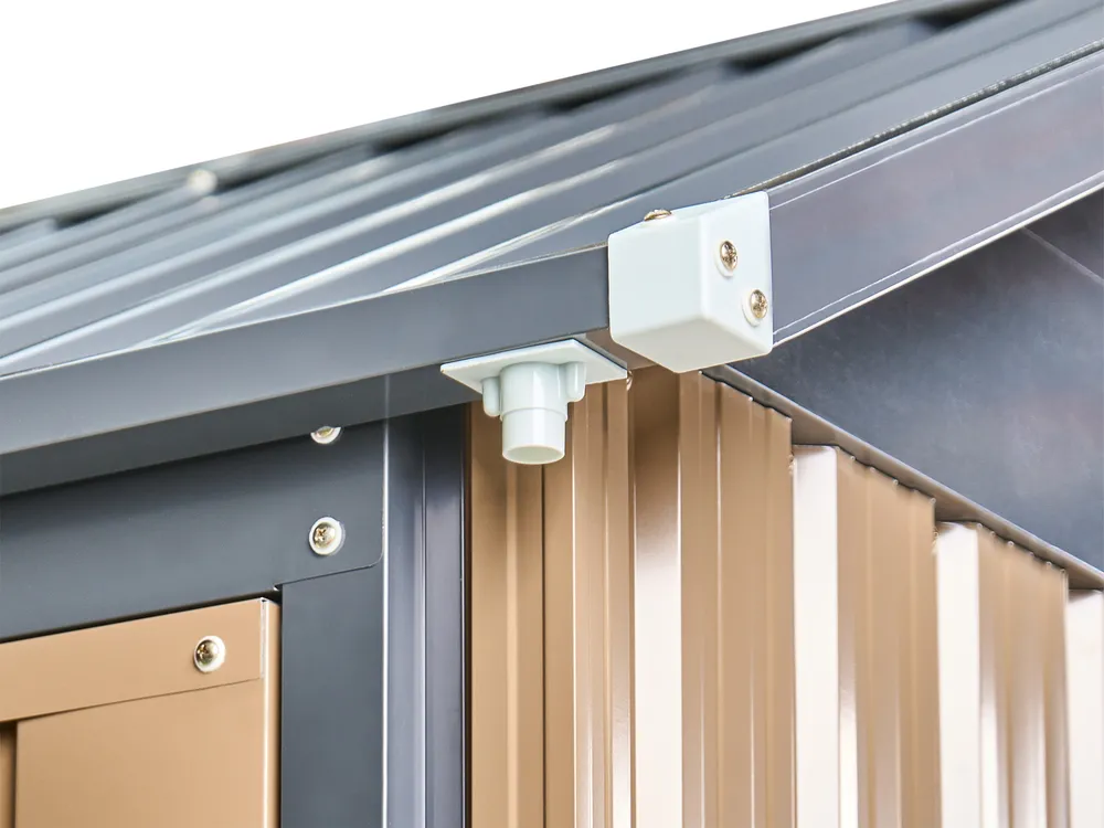 Pro-Tect Nocciano 10'x7' Double Hinged Metal Shed - Warm Brown Grey - Image 12