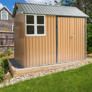 Pro-Tect Nocciano 8'x5.5' Double Hinged Metal Shed - Warm Brown Grey
