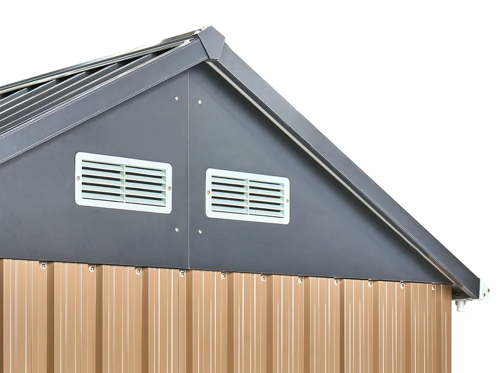 Pro-Tect Nocciano 8'x5.5' Double Hinged Metal Shed - Warm Brown Grey - Image 12