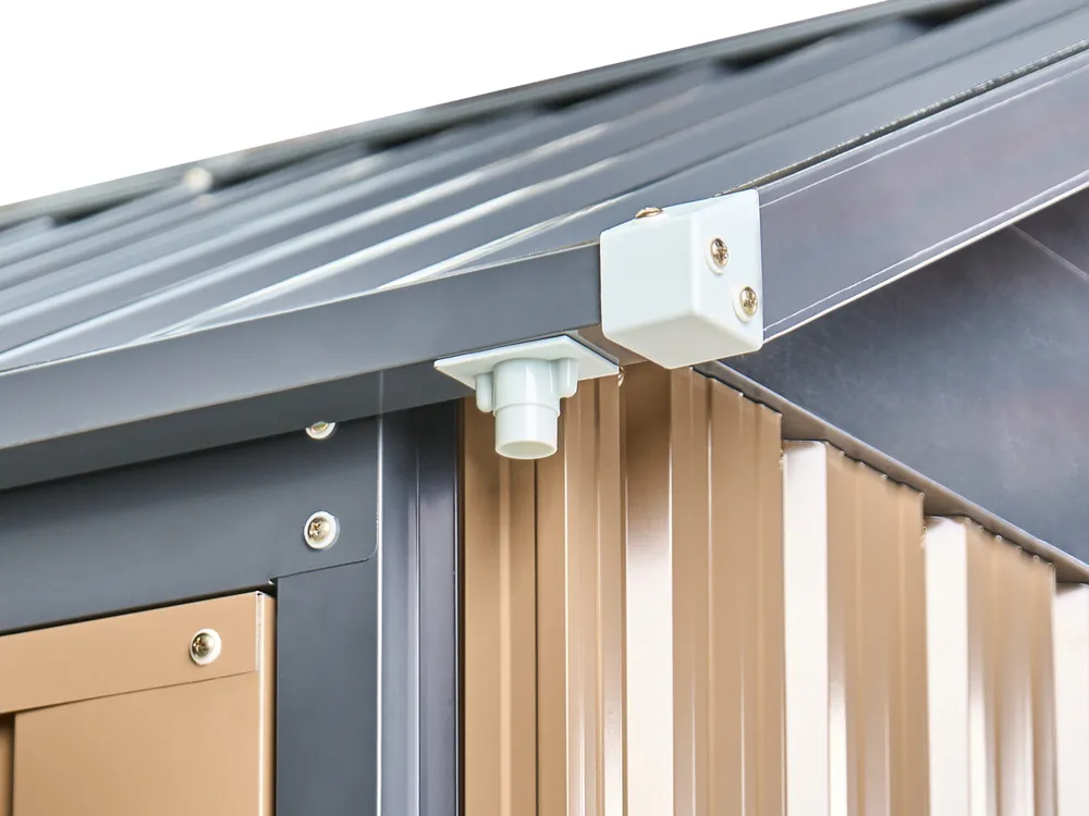 Pro-Tect Nocciano 8'x5.5' Double Hinged Metal Shed - Warm Brown Grey - Image 13