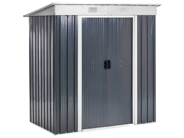 Pro-Tect Acilia 5.5'x 3.5' Metal Pent Shed - Dark Grey - Image 2