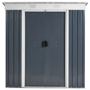 Pro-Tect Acilia 5.5'x 3.5' Metal Pent Shed - Dark Grey