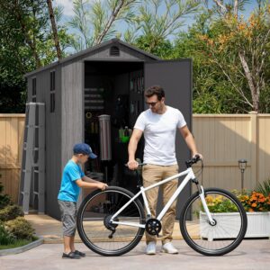 Pro-Tect Essential 4'x8' Plastic Resin Garden Shed with Integral Floor - Dark Grey