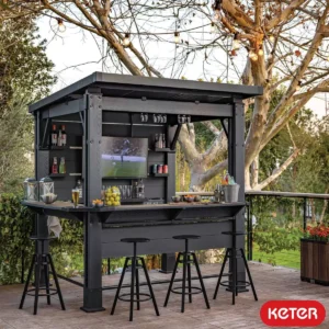 Keter 7.5' x 6.5' Signature Ashwood Bar Gazebo