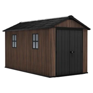Keter 7.5'x 13' Rosewood Plastic Shed with Front Entry