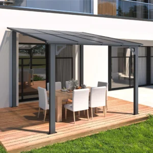 Pro-Tect 8x8 Freestanding Aluminium Heavy Duty Hardtop UPF Galvanized Pergola