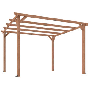OutSunny 10' x10'  Timber Pergola Kit -  Maple Wood-Effect