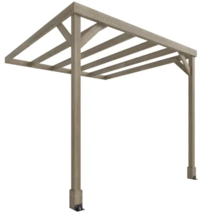 OutSunny 8' x8'  Timber Lean -To Pergola Kit -   Light Brown