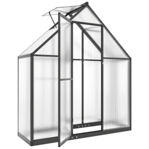 Outsunny 5.5'x2' Polycarbonate Greenhouse with Swing Door - Black