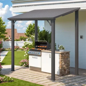 Pro-Tect 8x5 Freestanding Aluminium Heavy Duty Hardtop Galvanized Steel Roof Pergola