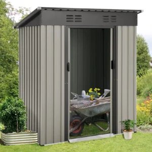 Pro-Tect Addition 5'x 3' Metal Pent Shed -Grey