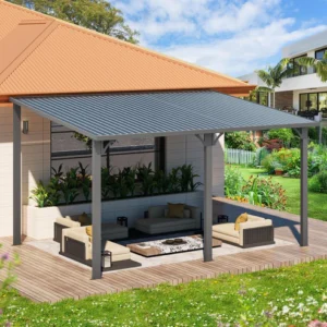Pro-Tect 14x10 Freestanding Aluminium Heavy Duty Hardtop Galvanized Steel Roof Pergola