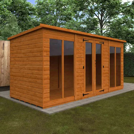 Pro-Tect Timber 14'x6' Shiplap Full Pane Summerhouse Workshop - Image 4
