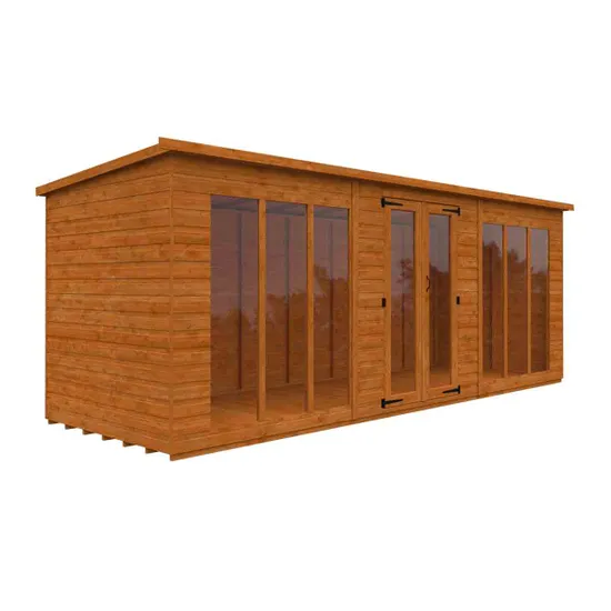 Pro-Tect Timber 18'x6' Shiplap Full Pane Summerhouse Workshop