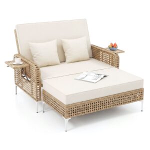 Pro-Tect 2-Piece Patio Daybed Set with Storage Ottoman - Off White