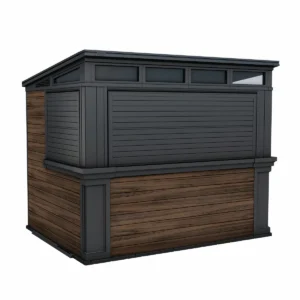 Keter 9' x 6.5' Rosewood Heavy Duty Plastic Garden Bar Shed