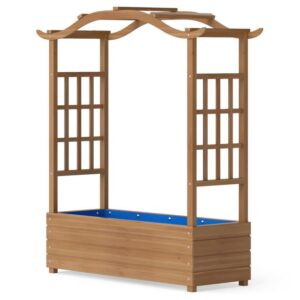 Pro-Tect Timber Raised Garden Bed with Trellis with Hanging Roof