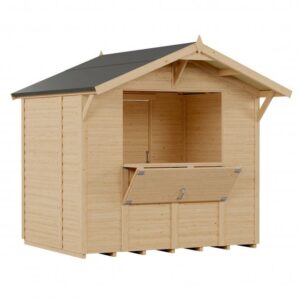 Rowlinson 8′ x 6′ Timber Bertilo Loglap Market Stall Kiosk (Coming Soon)