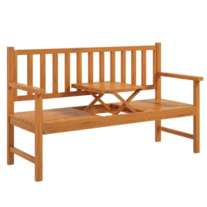 Outsunny Timber Bench with Liftable Middle Table