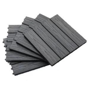 Outsunny WPC Interlocking Decking Tiles Pack of 11 - Grey