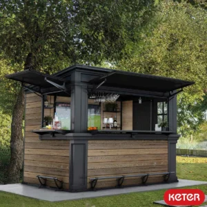 Keter  9' x 6.5' Ashwood  Signature Heavy Duty Plastic Garden Bar Shed