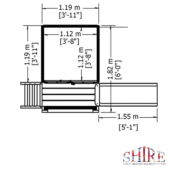 Shire Timber 6'x 4' Bunny Childrens Playhouse with Platform and Slide - Image 6