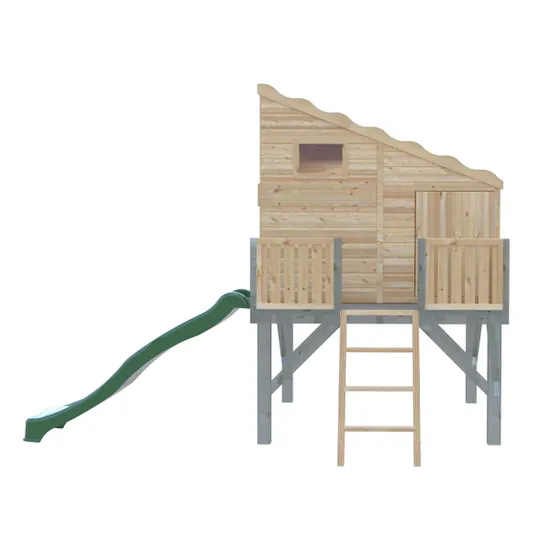 Shire Timber 6'x4' Command Post Playhouse with Platform and Slide - Image 7