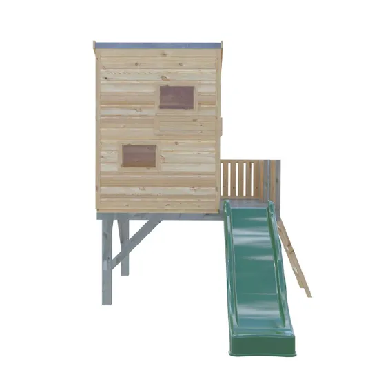 Shire Timber 6'x4' Command Post Playhouse with Platform and Slide - Image 9