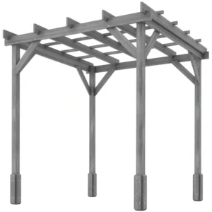 OutSunny 6.5' x 6.5' Timber Pergola Kit - Grey