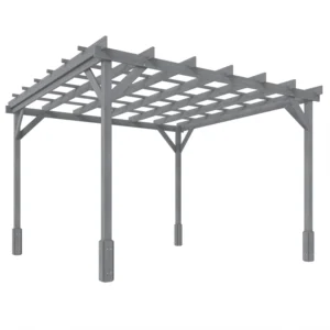 OutSunny 10' x 10' Timber Pergola Kit - Grey