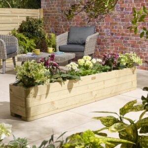 Rowlinson Traditional Timber Marberry Pre-Assembled Trough Planter 1.8m